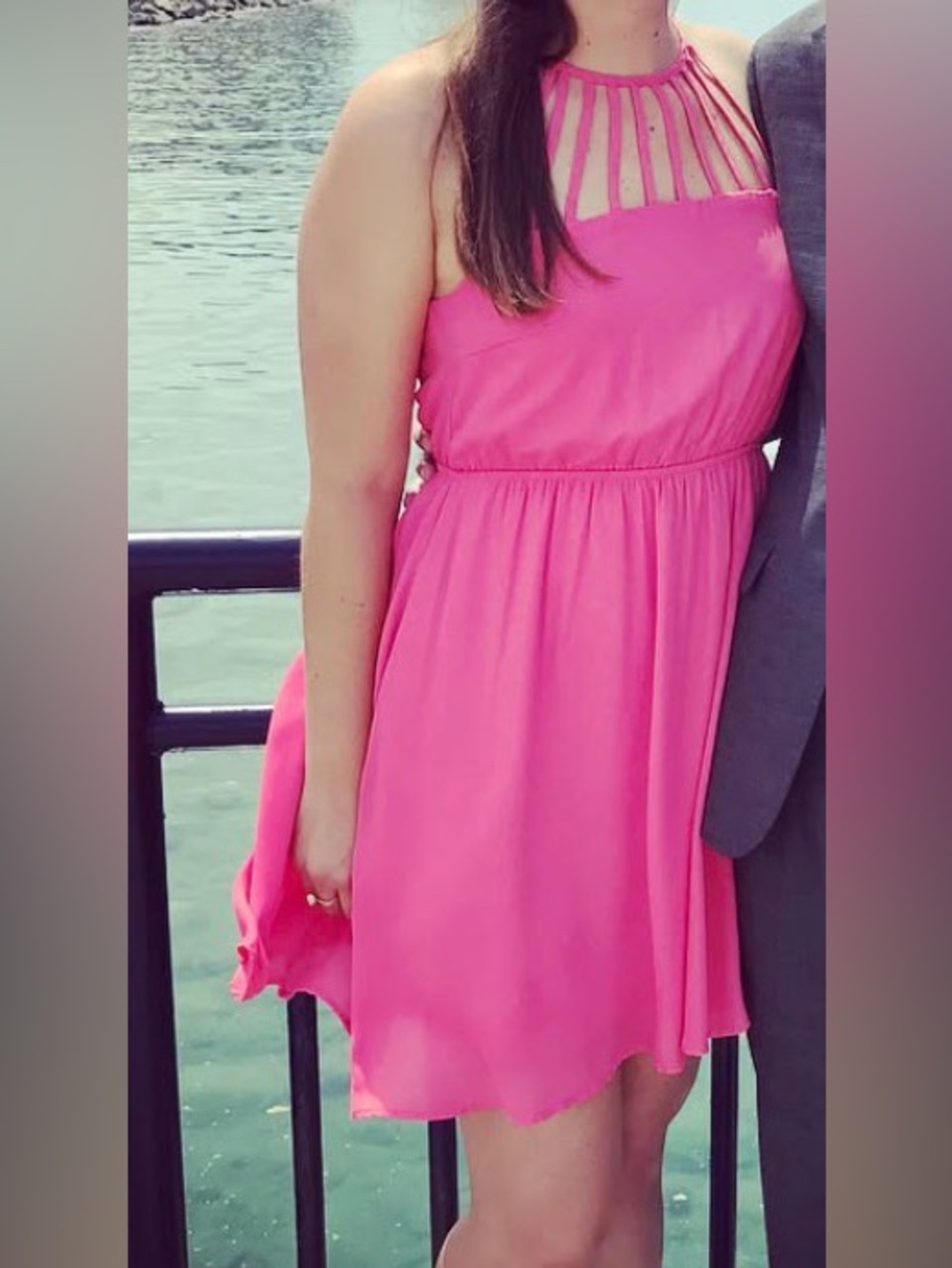 Women's Coral Pink Strappy Summer Dress